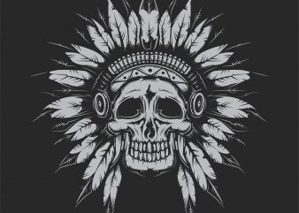 Indian chief vector t shirt design for download