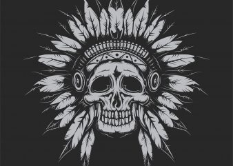 Indian chief vector t shirt design for download