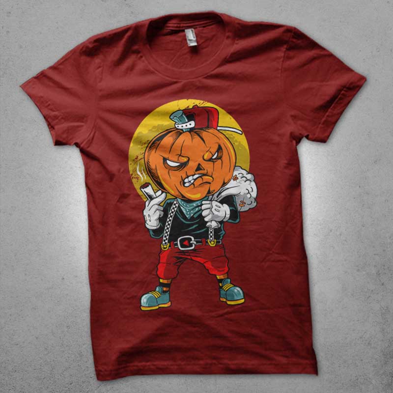pumpkin boy t shirt designs for print on demand