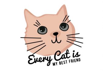 Cat is my best friend t-shirt design