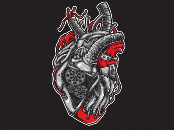 Heart machine vector t-shirt design