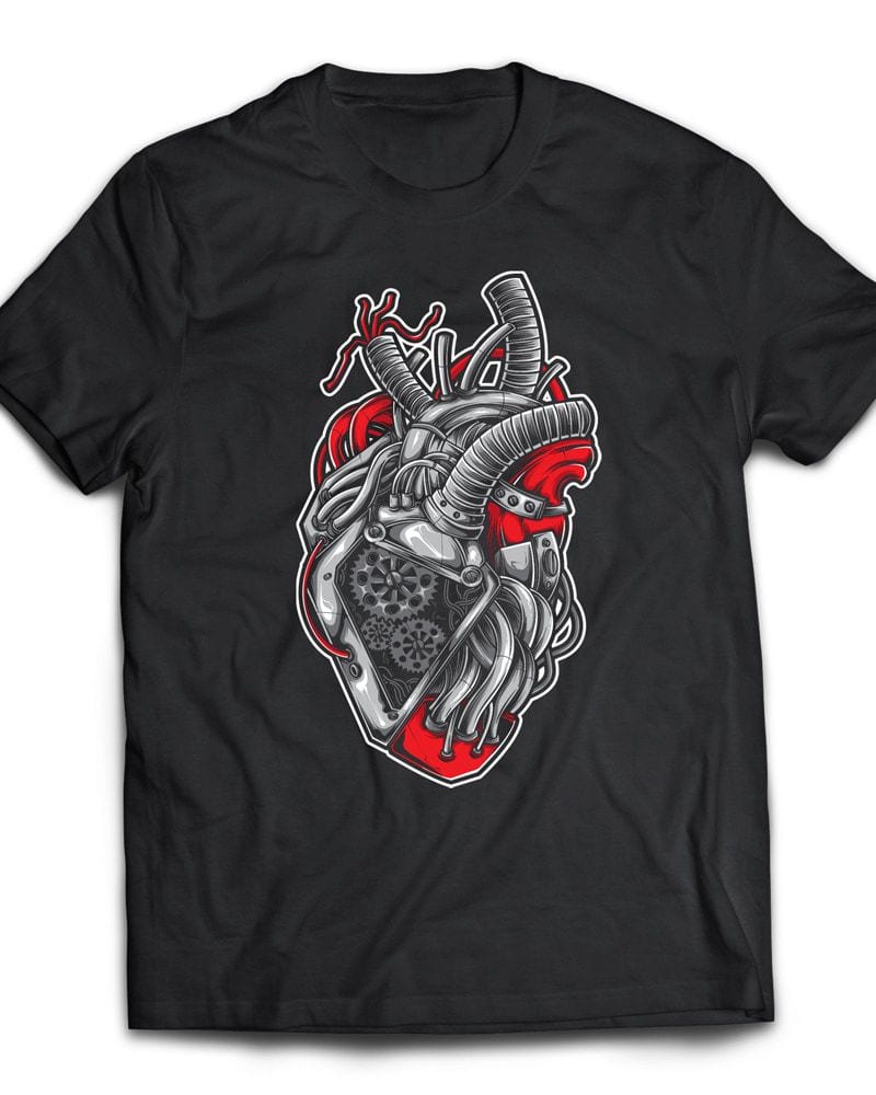 Heart Machine tshirt design for merch by amazon