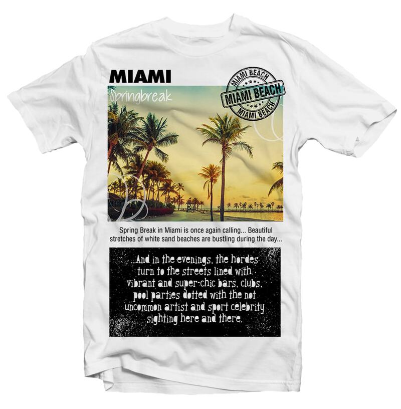 Miami Spring Break tshirt design for merch by amazon
