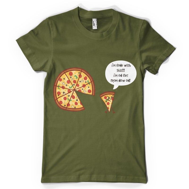 Angry pizza tshirt design for sale