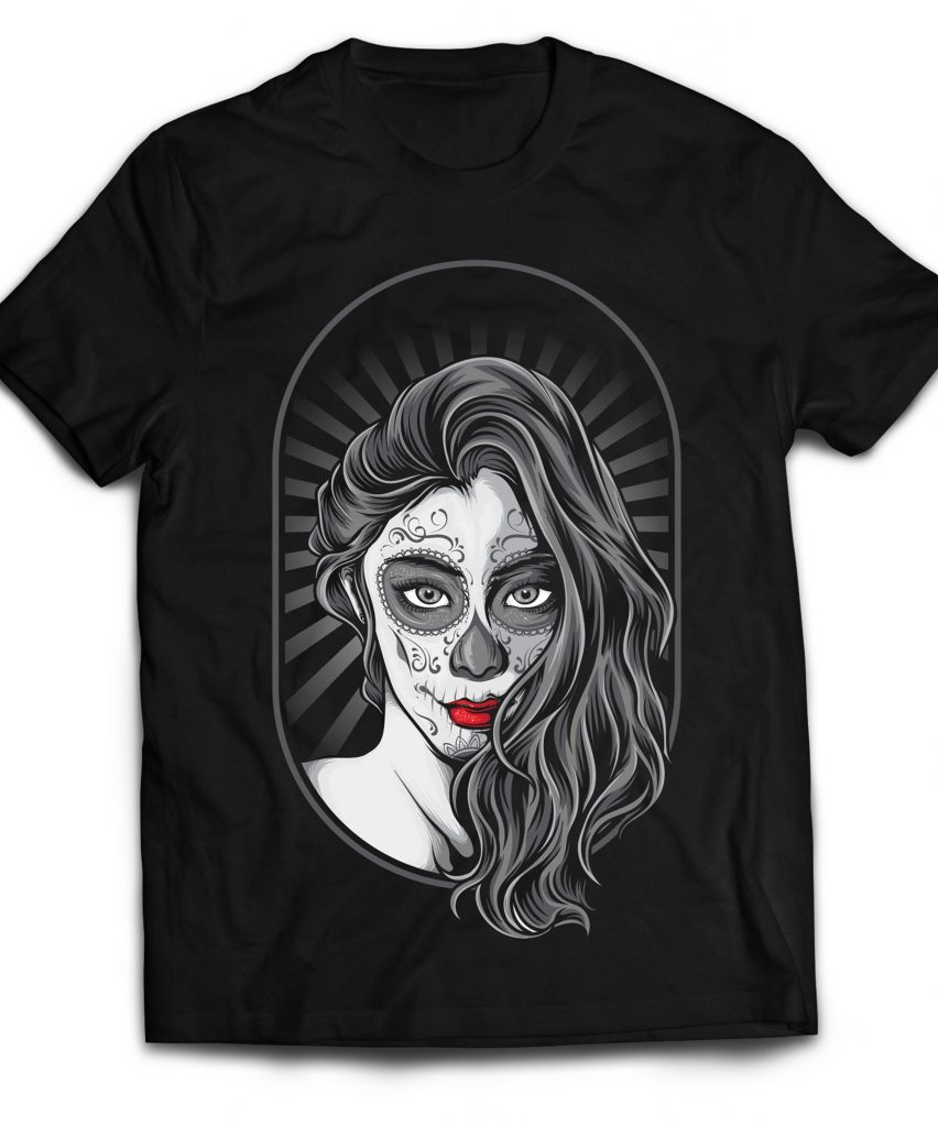 La Muerte tshirt designs for merch by amazon