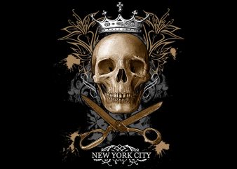 Skull Scsisor New York buy t shirt design artwork