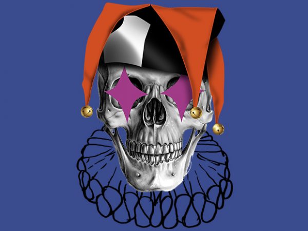 Skull jester shirt design png