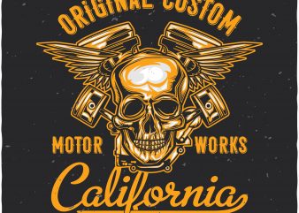 Motor works vector t-shirt design for commercial use