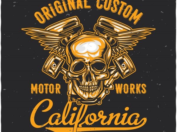 Motor works vector t-shirt design for commercial use