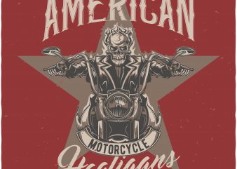 Motorcycle hooligans design for t shirt