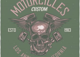 Custom motorcycles print ready shirt design