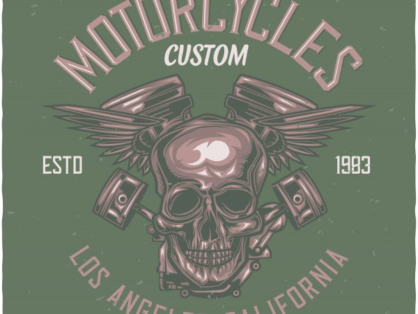 Custom motorcycles print ready shirt design
