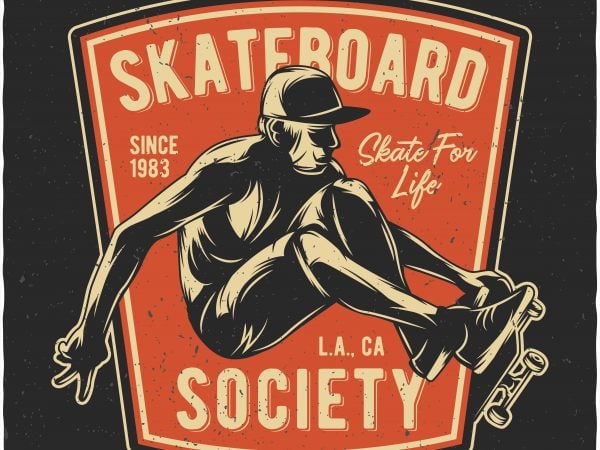 Skateboard print ready shirt design