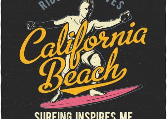 California beach graphic t-shirt design