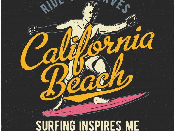California beach graphic t-shirt design