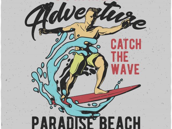 Summer adventure vector t shirt design artwork