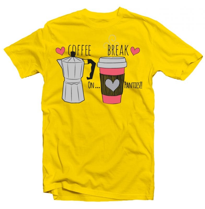 Coffee Break t shirt designs for merch teespring and printful