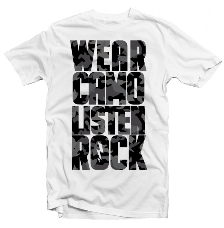 Wear Camo Listen Rock buy t shirt design