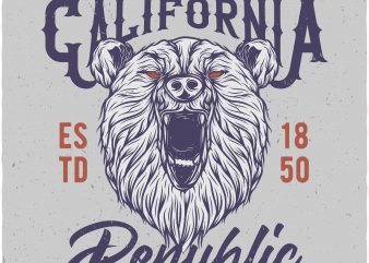 California republic. Vector t-shirt design