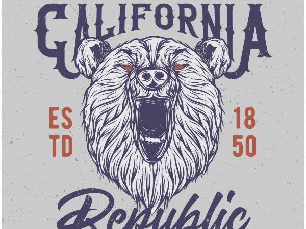 California republic. vector t-shirt design