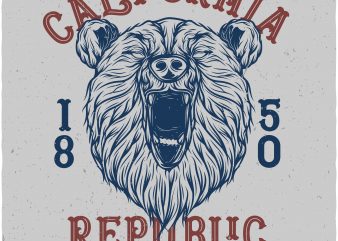 California republic. Vector t-shirt design