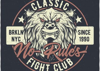 Bears fight club t shirt design png