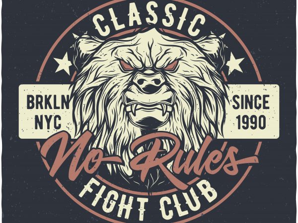 Bears fight club t shirt design png