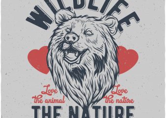 Bears wildlife. Vector t-shirt design