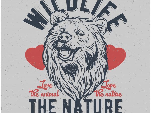 Bears wildlife. vector t-shirt design