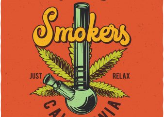 United smokers. Vector t-shirt design