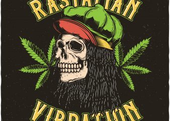Rastaman vibration. Vector t-shirt design