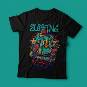 Surfing vector t-shirt design template - Buy t-shirt designs