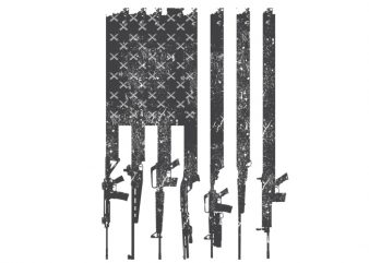 American flag rifles t shirt design for purchase