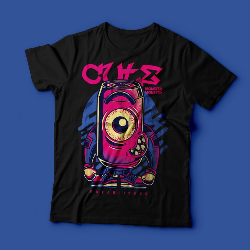 Cute Monster t shirt design png