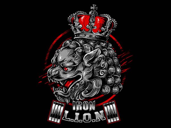 Iron lion buy t shirt design artwork