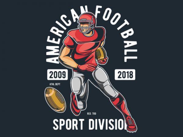 American football vector t-shirt design for commercial use