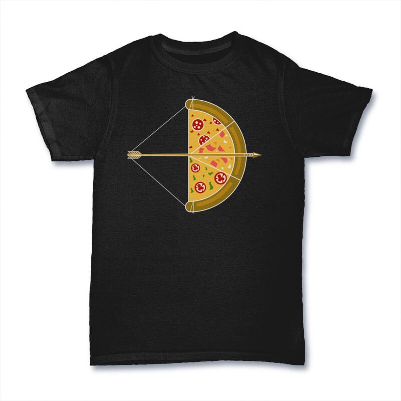 Arrow Pizza tshirt design t shirt designs for print on demand