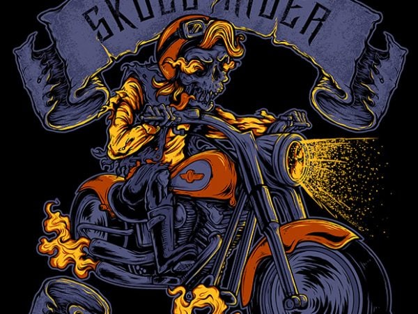 Skull rider t shirt design for purchase