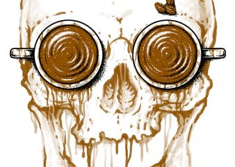 Skull Coffee t shirt design for download