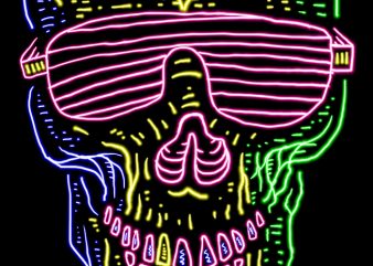 Skull Neon t shirt design for purchase