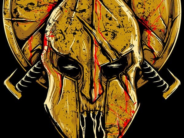 Skull spartan design for t shirt