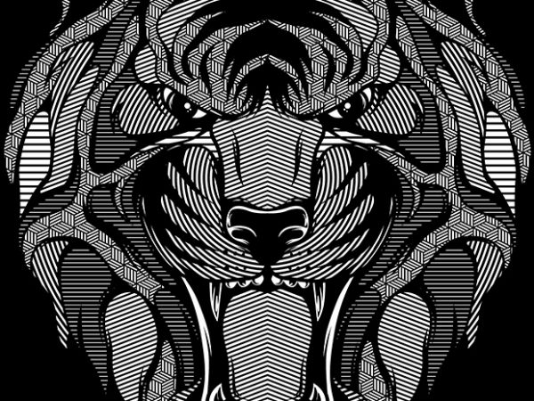 Tiger zentangle t shirt design for purchase Tiger zentangle t shirt design for purchase