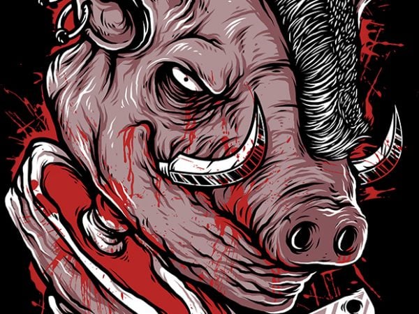 Pig saw t-shirt design for sale