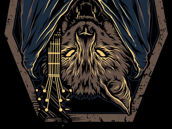 Bat music graphic t-shirt design