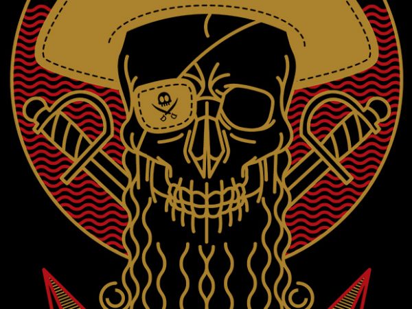 Skull pirate vector t-shirt design template