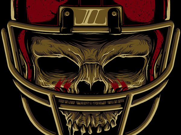 American football skull shirt design png