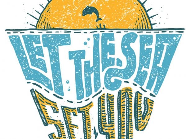Let the sea, set you free graphic t-shirt design