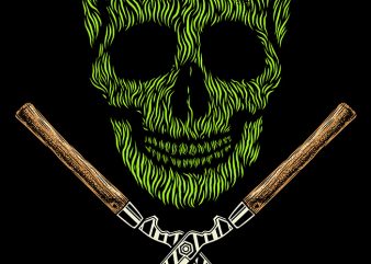 Skull Grass graphic t-shirt design