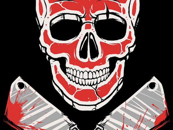 Skull meat graphic t-shirt design