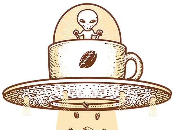 Alien coffee invasion t shirt design to buy